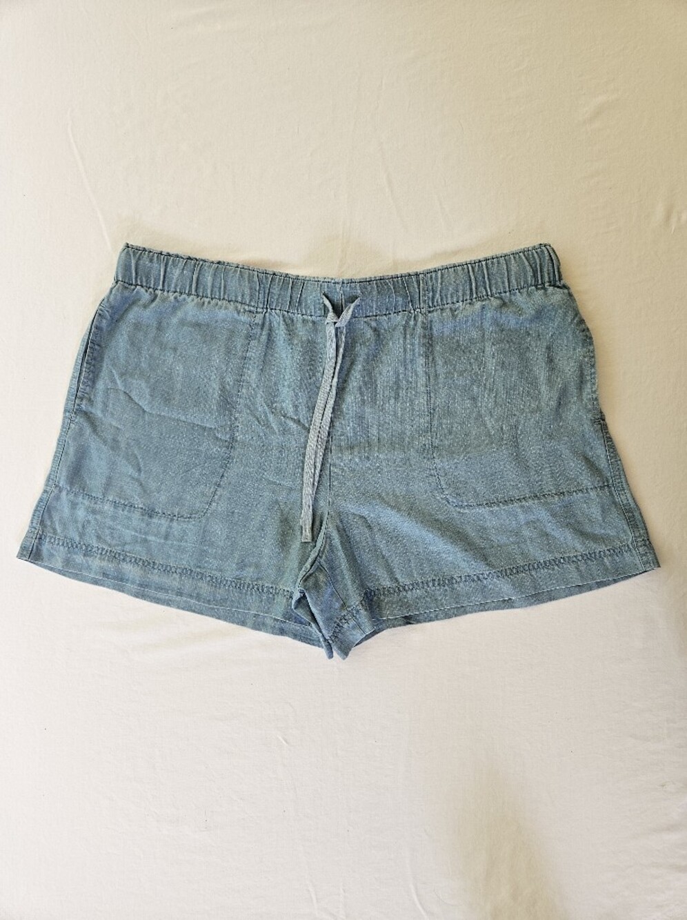 Hilary Radley Light Blue Denim-Look Chambray Pull-On Jean Shorts NWT Size XXL